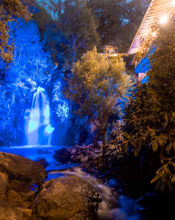 illuminated waterfall illuminated waterfall